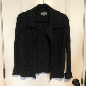 black sweater retro knit cardigan vintage jacket